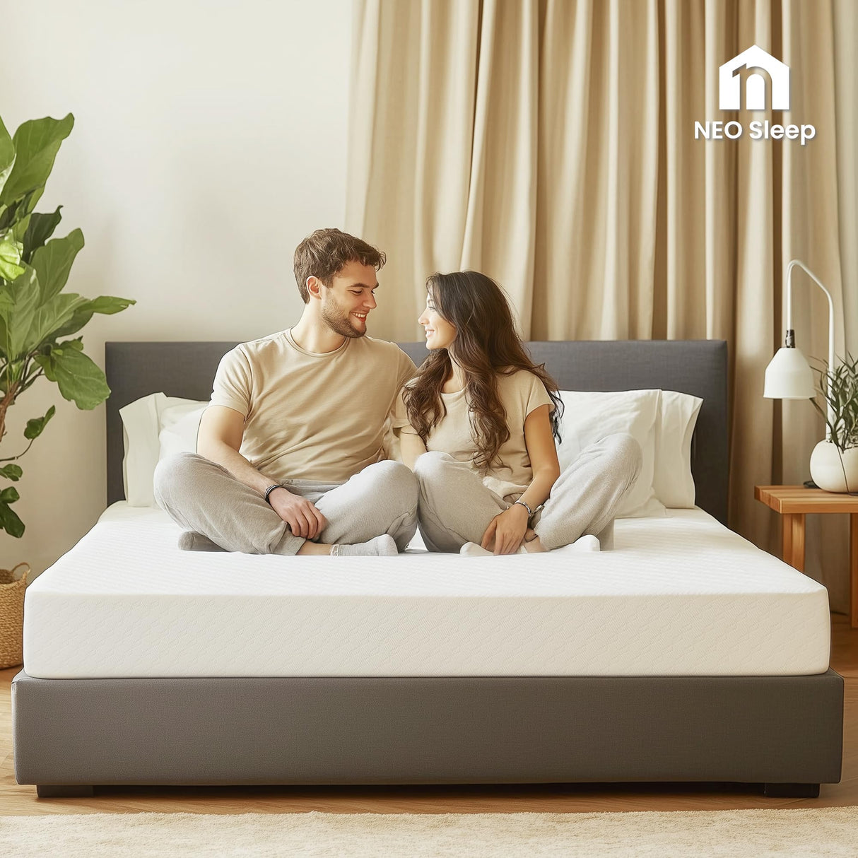 Neo Sleep 10 Inch King Cooling Gel Memory Foam Medium Firm Mattress Cool Sleep Pressure Relief CertiPUR-US Certified Foam, Mattress-in-a-Box Kids and Adults No Fiberglass (King, 10 in) Neo Sleep