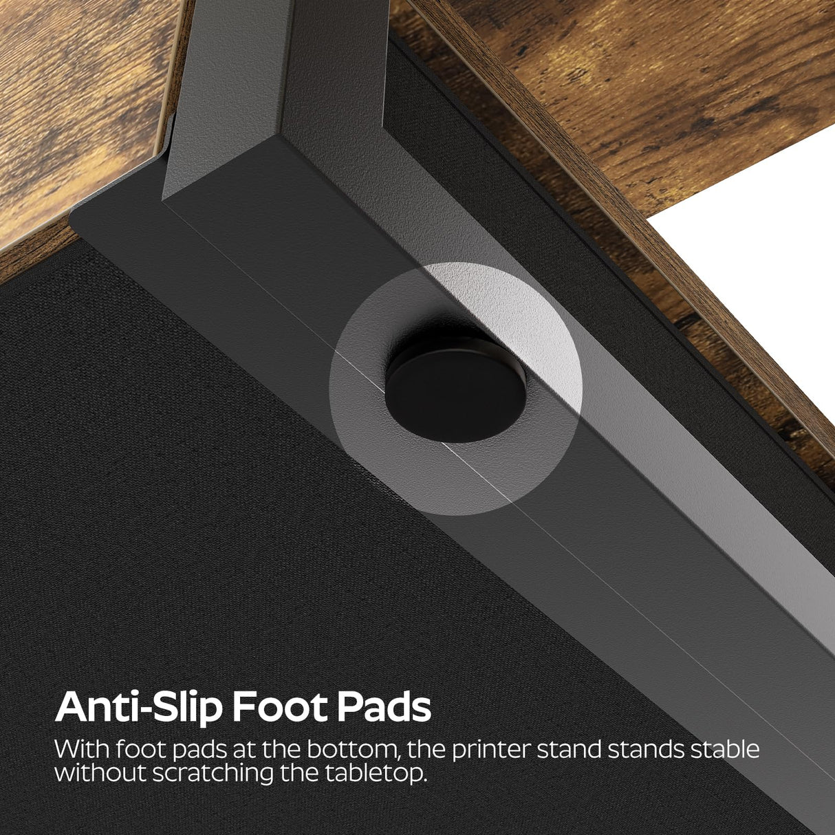 YATINEY Desktop Printer Stand, 2-Tier Printer Table with Non-Woven Drawer, Multi-Purpose Desk Organizer for Home Office, Under Desk Open Organizer Shelf, Rustic Brown PS01BR YATINEY