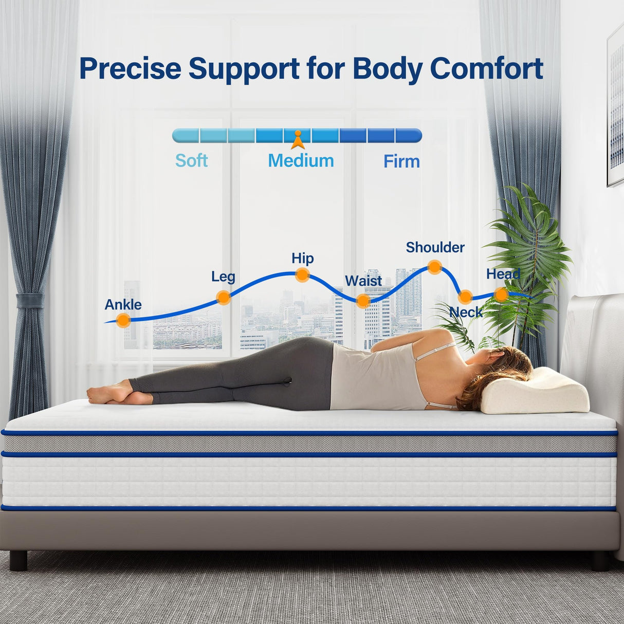 Twin Mattress, 12 Inch Twin Size Hybrid Mattress in a Box with Memory Foam and Individual Pocket Springs, Extra Lumbar & Shoulder Support, Pain Relief Fiberglass-Free LAZYCAT