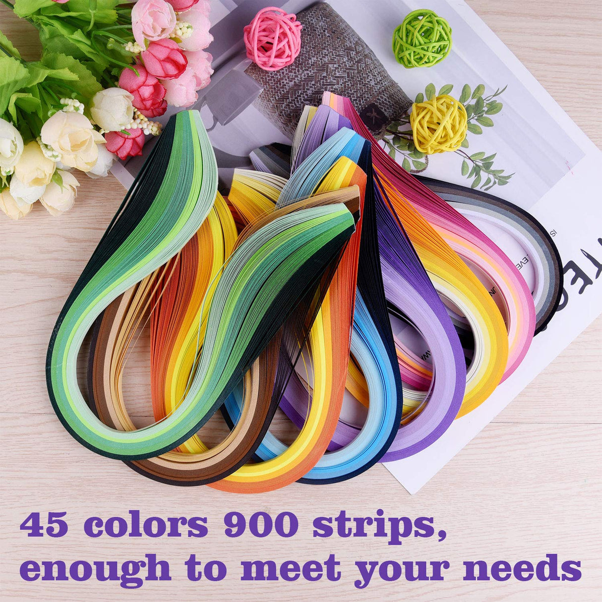 TUPARKA 19 Pcs Paper Quilling Kits 45 Colors 900 Strips Quilling Art Paper DIY Craft TUPARKA