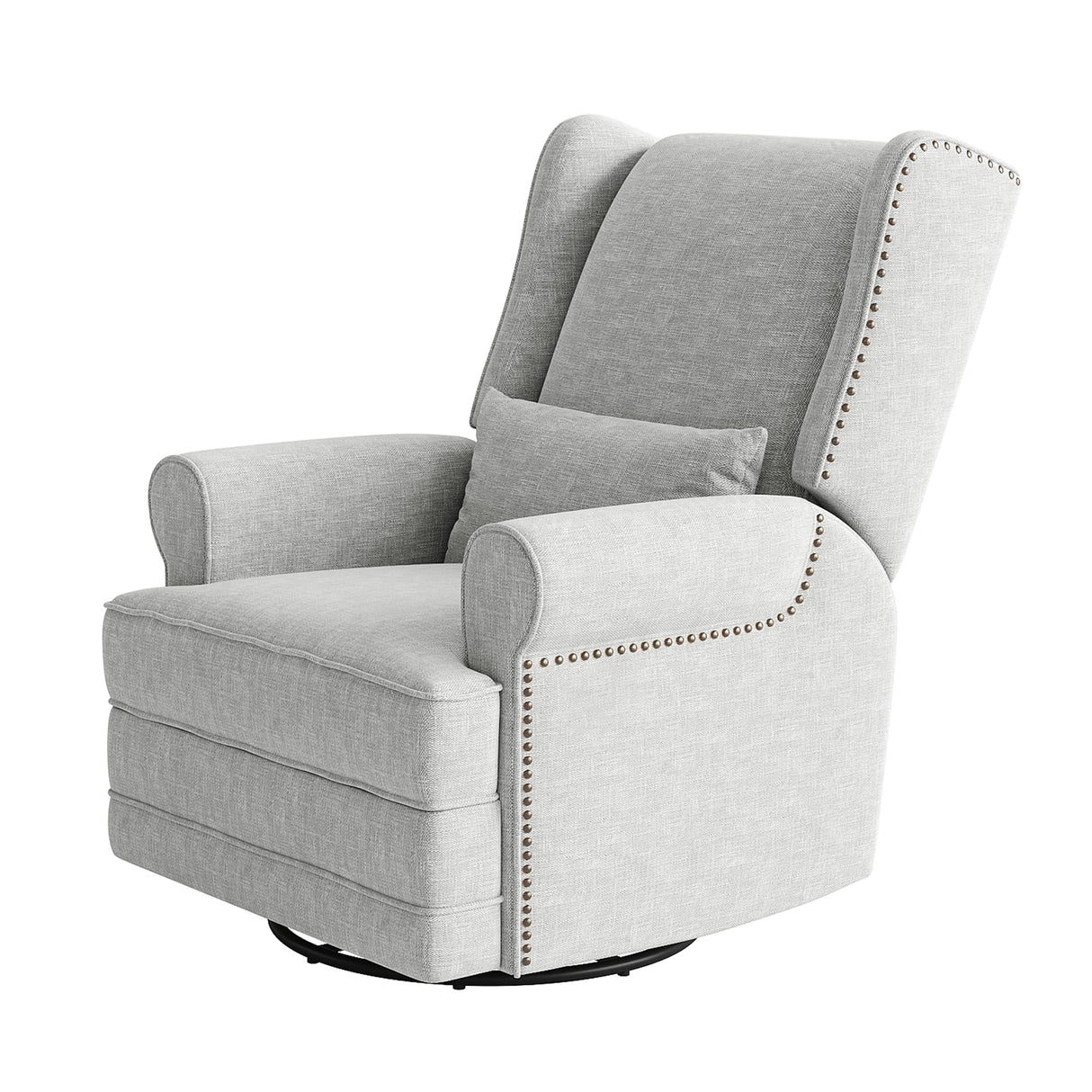 RoyalCraft Swivel Recliner Chair with Extra Large Footrest, Comfy Upholstered Glider Rocking Chair for Living Room, Bedroom and Office, Off White RoyalCraft
