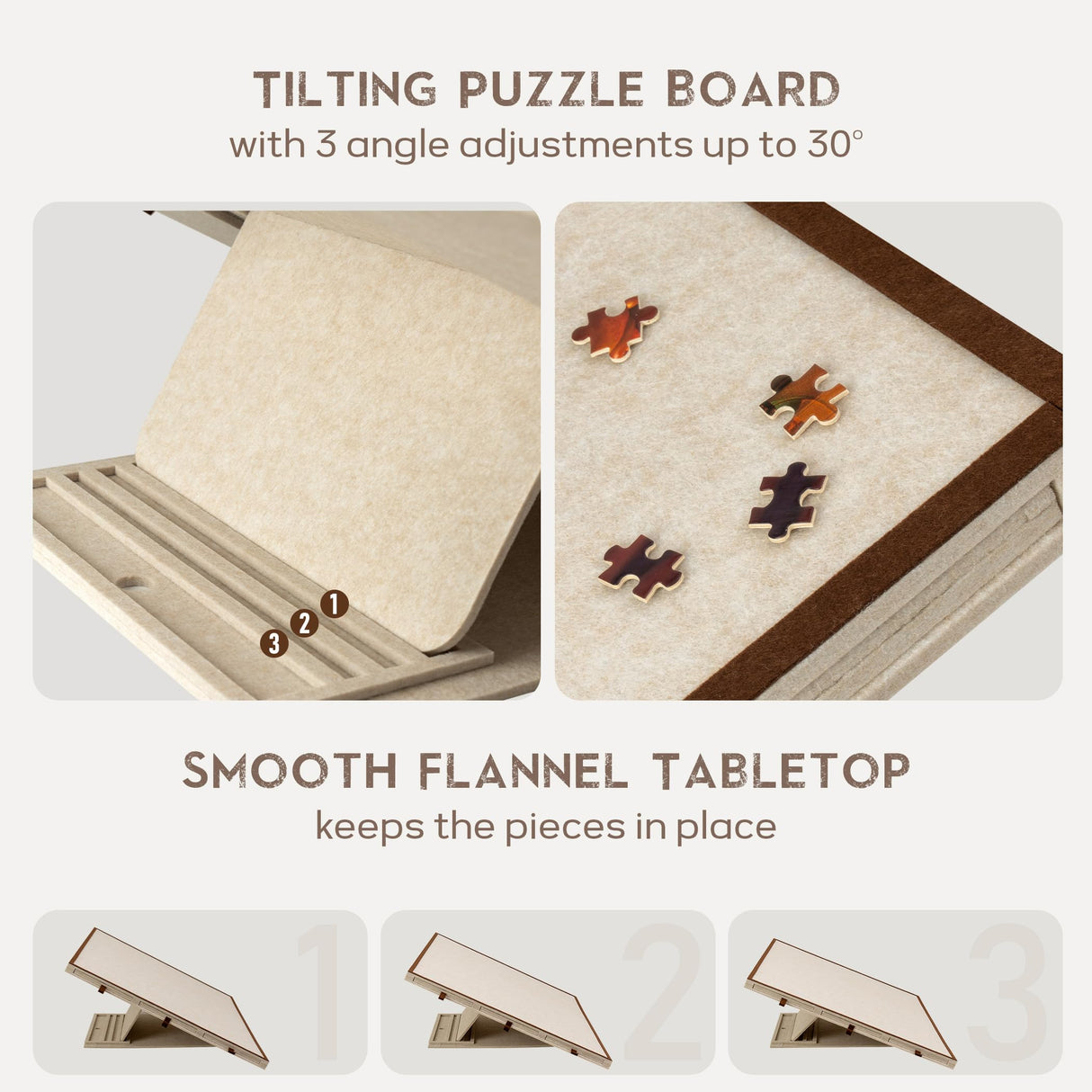 Becko US 2000 Piece Foldable & Tilting Puzzle Board with 6 Drawers & Cover, Lightweight & Portable Puzzle Table with Built-in Stand for Angle Adjustment, for 2000 1500 1000 Pieces Jigsaw Puzzles Becko US