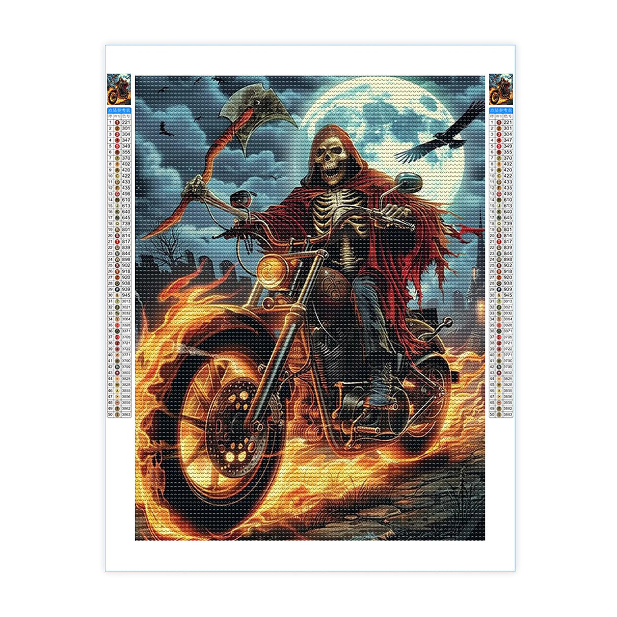YOUSHIHA Motorcycle Skeleton Man Diamond Painting Kits for Adults,Vehicle Diamond Painting Art Kit for Adult,5D Gem Diamond Art Painting for Relatives and Friends Home Wall Decor Gifts 12x16 Inch YOUSHIHA