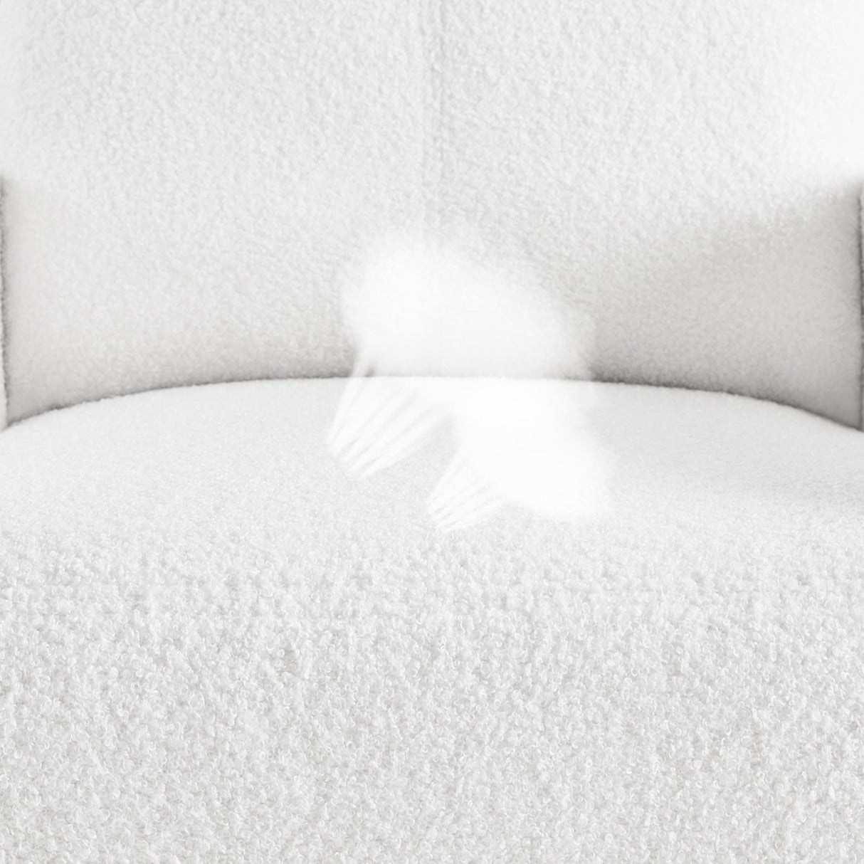 Topeakmart Boucle Recliner Sofa Push Back Recliner Chair Adjustable Modern Single Reclining Chair Upholstered Sofa with Pocket Spring Living Room Bedroom Home Theater White Topeakmart