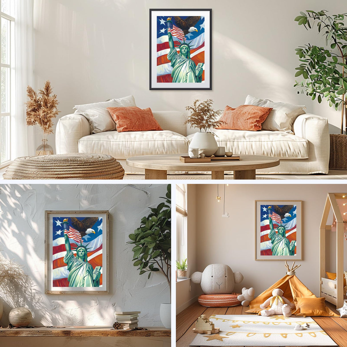 GHHKUD Statue of Liberty Diamond Painting Kits for Adults, DIY 5D Patriotic Diamond Painting, Full Drill Flag Diamond Art Kits Art Pictures Perfect for Relaxation and Home Wall Decor 30x40cm GHHKUD