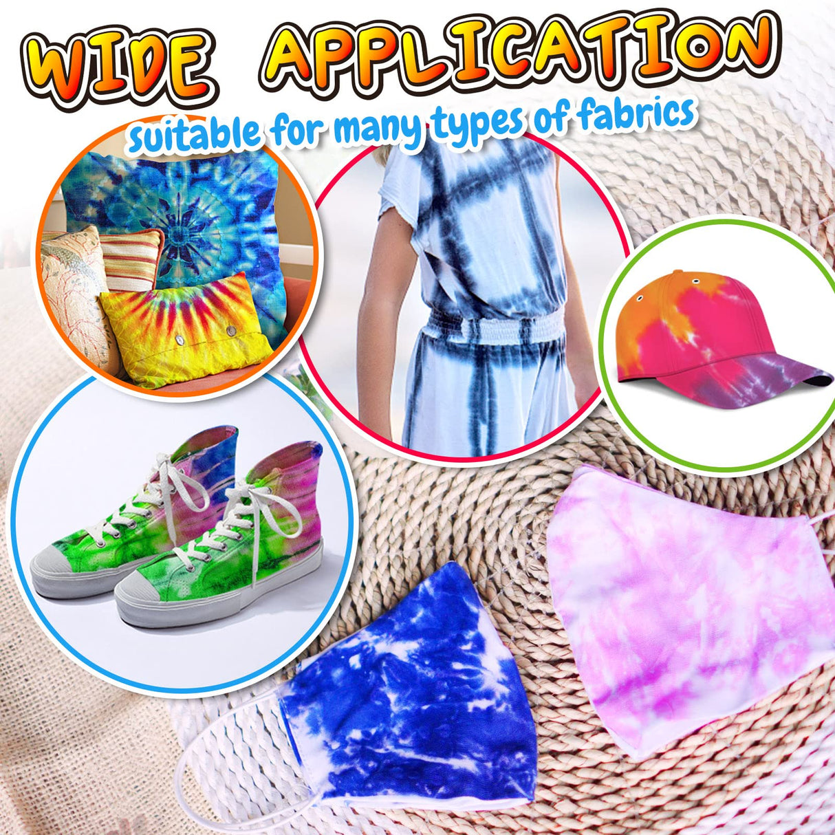 PATIFEED Tie Dye Kit, 35 Colours Fabric Tyedyedye Kit, Non-Toxic Tye Dye Kit for Kids, Adults, Large Groups, Handmade Party PATIFEED