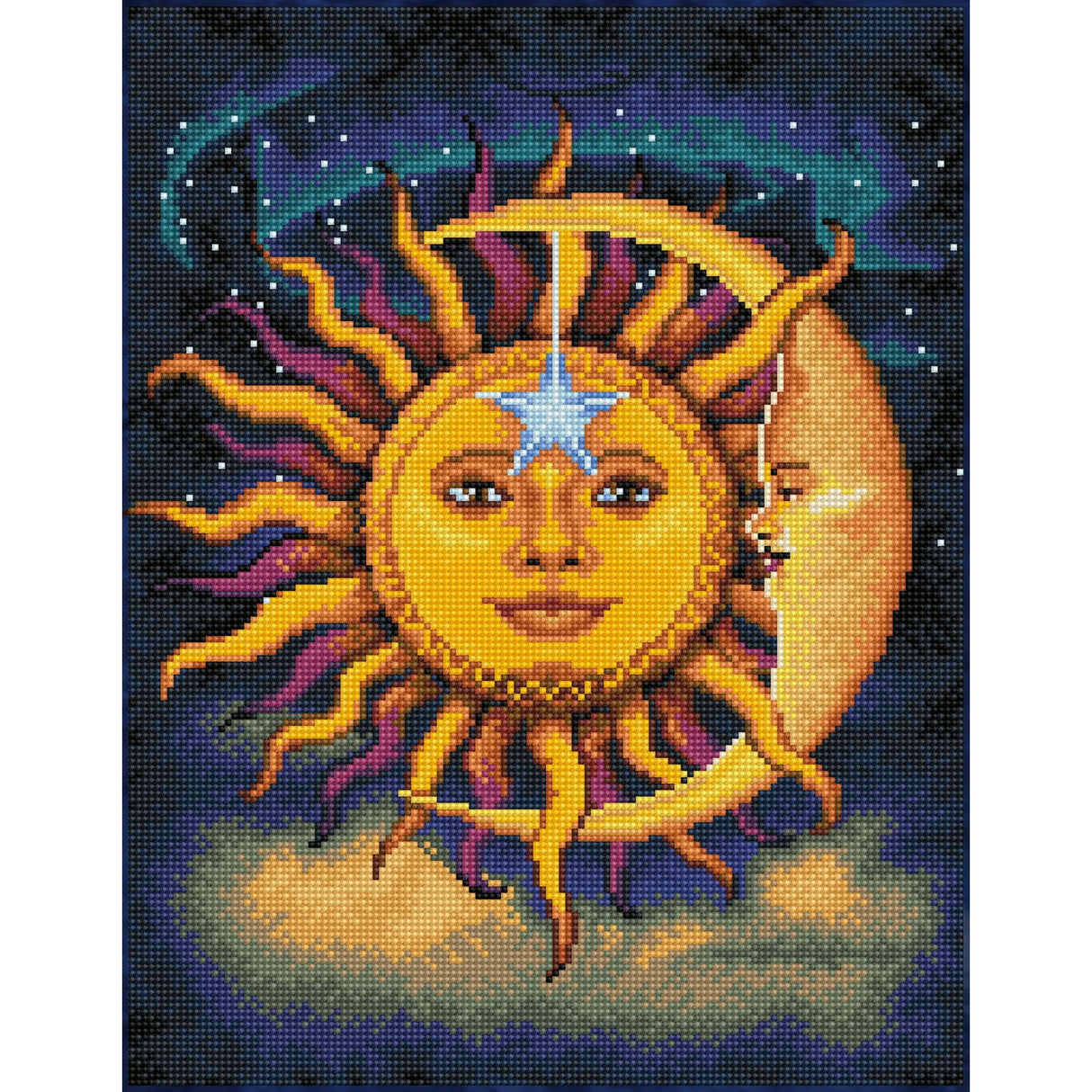 DIAMOND DOTZ Sun & Moon Diamond Painting Kits for Adults - Diamond Art Kits a Relaxing Creative Craft Kit with Dotz Gems 13.8x17.7 DIAMOND DOTZ