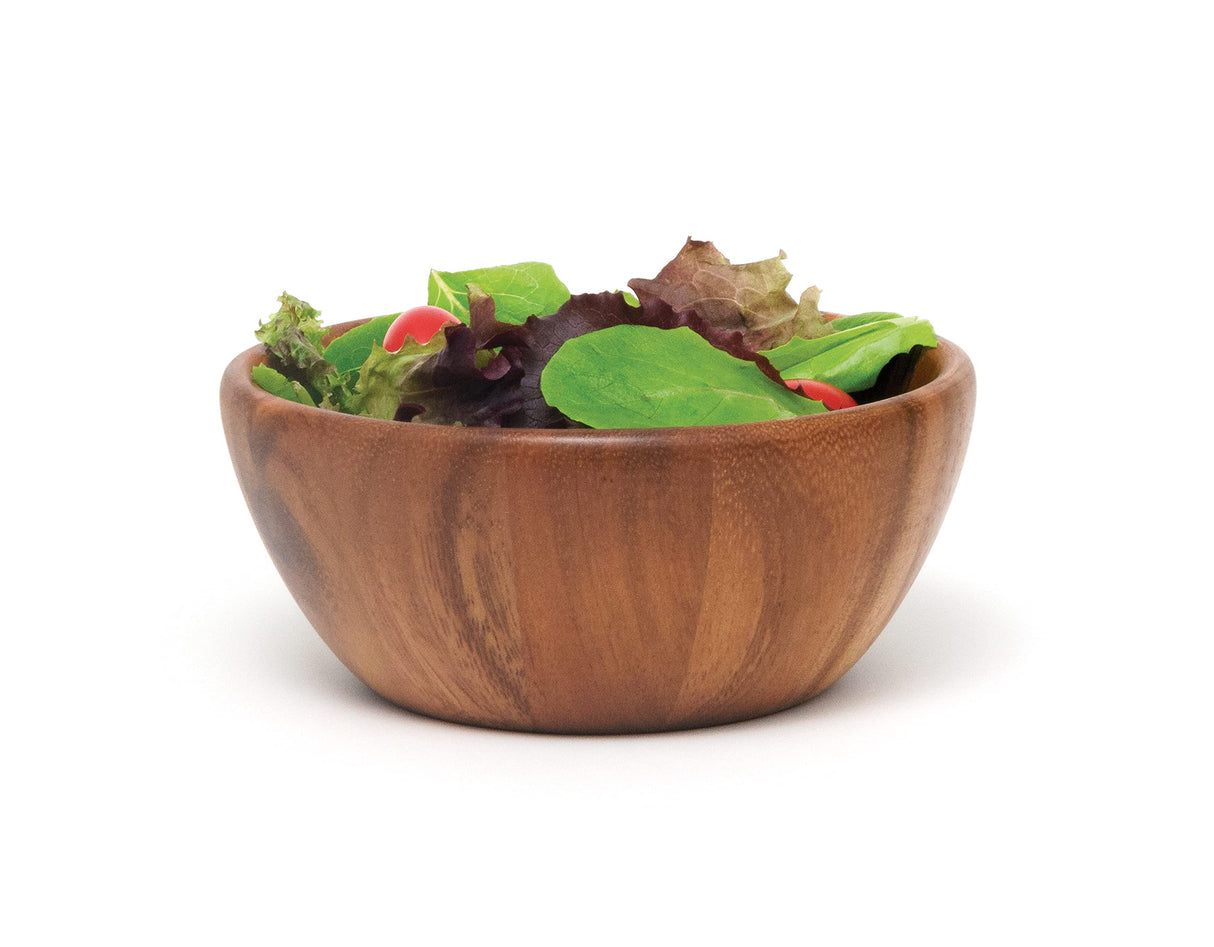 Lipper International Acacia Round Flair Serving Bowl for Fruits or Salads, Small, 6" Diameter x 2.5" Height, Single Bowl Lipper International