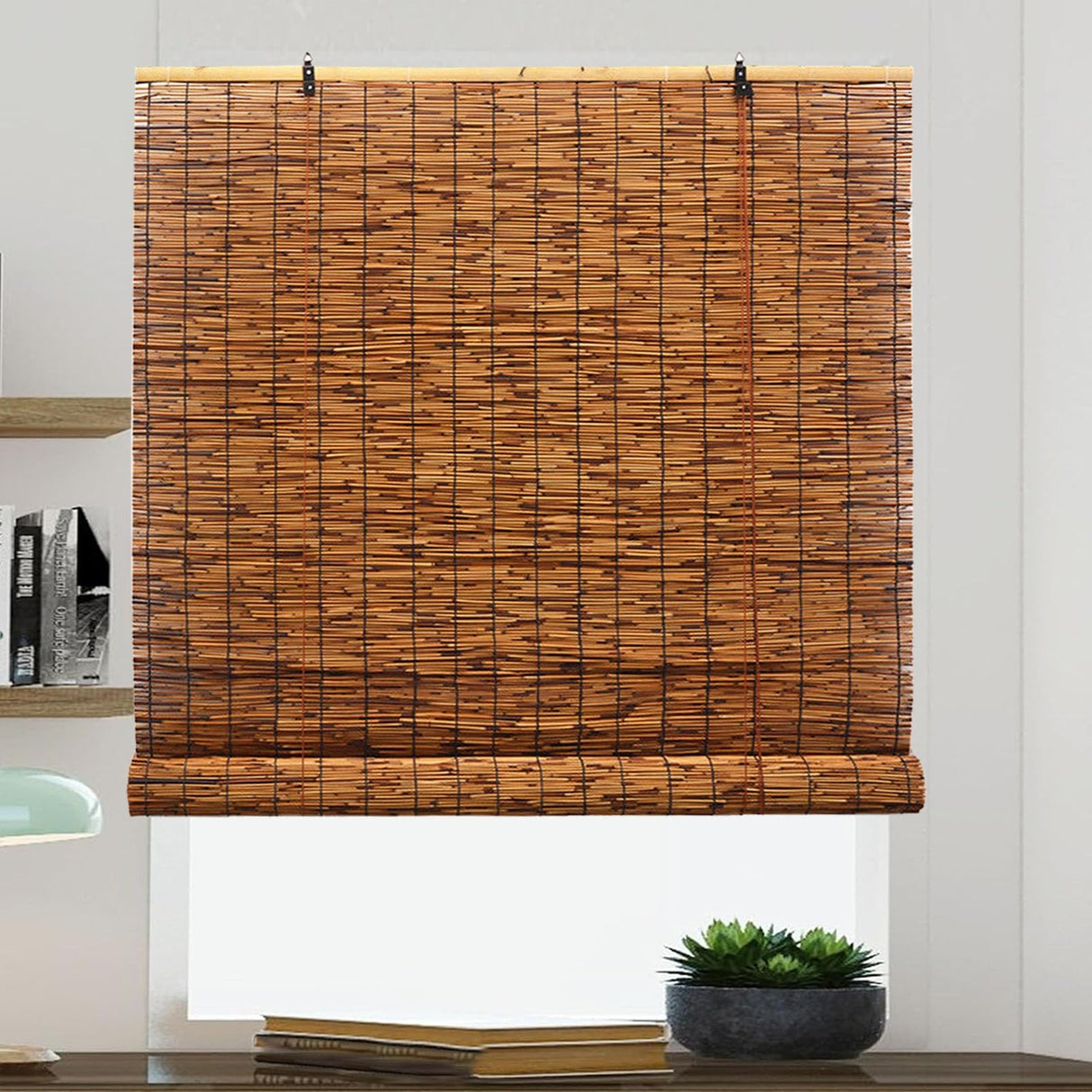 Bamboo Shades for Windows 70% Blackout Shades Blinds 10'' 20'' 26'' 28'' 30'' 34'' 36'' 38'' 42'' 48'' 54'' 60'' 72'' Width Bamboo Blinds Roller Shades for Patio Garden Balcony Cordless (Size : W60x7 Generic