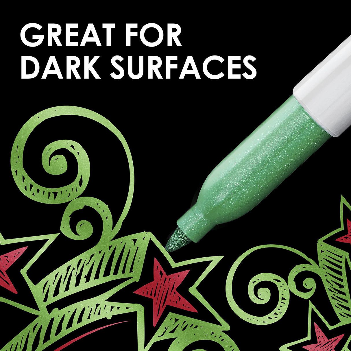 Sharpie Metallic Permanent Markers, Fine Point, Silver, 2 Count SHARPIE