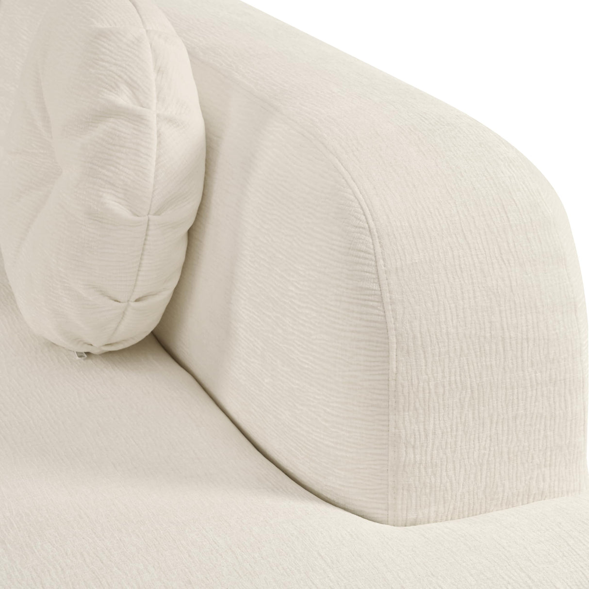 Deep Seat Curved Sectional Sofa - Cloud Round Couch with Elegant Curved Design & 3 Round Cushions, L-Shaped Comfy 4 Seater Floor Sofa, No Assembly Required (Beige, 122") TTK