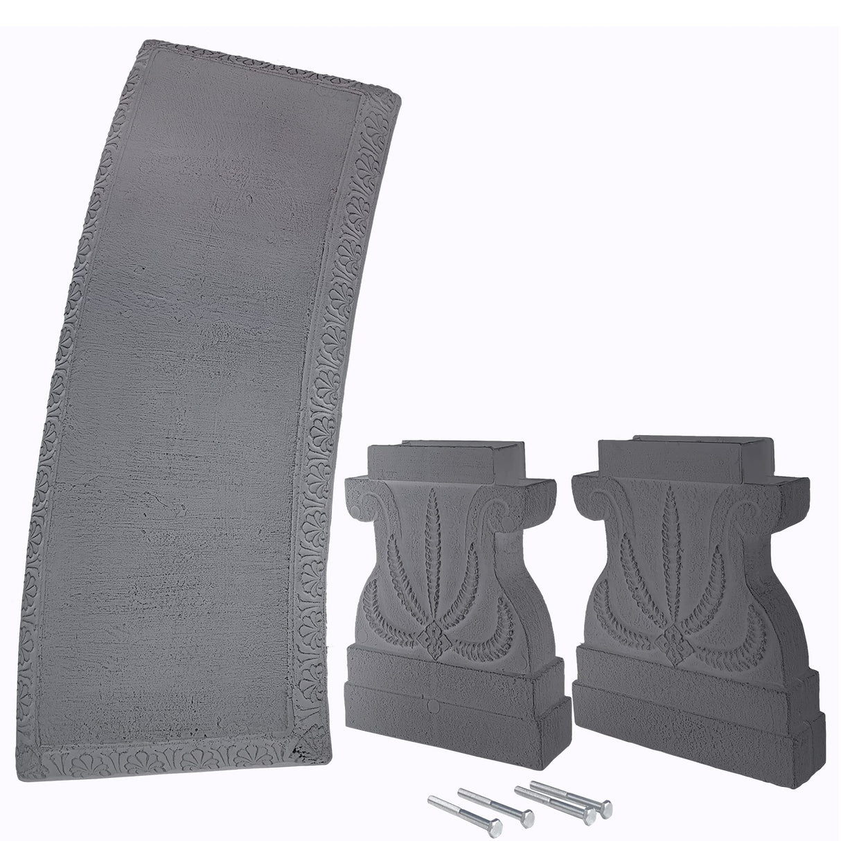 Arcadia Garden Products BE02 Fiberclay Garden, Outdoor Bench, Patio Seating for Front Porch Park Outside Furniture Decor, Gray Arcadia Garden Products