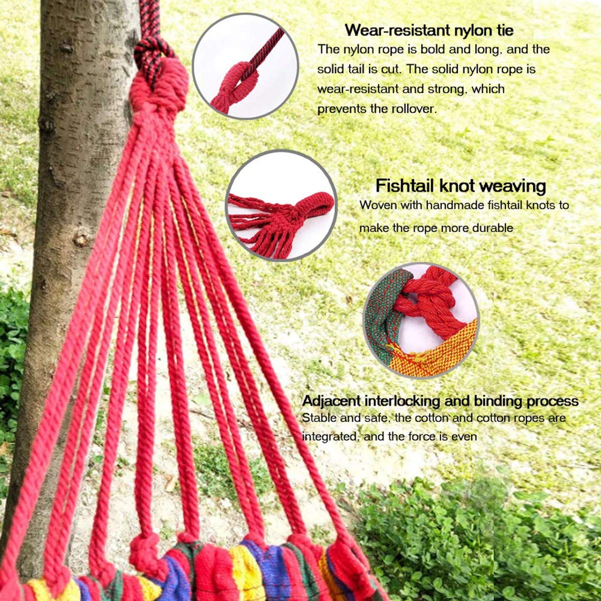 Outdoor Amacas Garden Camping Hammock,Hammock Portable with Carrying Bag for Patio Yard Garden Backyard Porch Travel Ovyuzhen