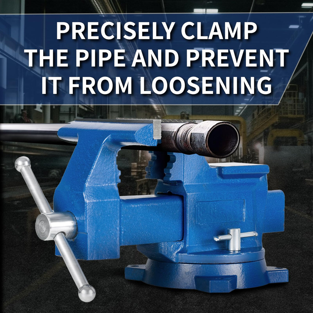 RFRYZE 6" Bench Vise Heavy Duty Ductile Iron Table Top Clamp 360°Swivel Base with Anvil for Electronic Welding Woodworking and Fishing Gear RFRYZE