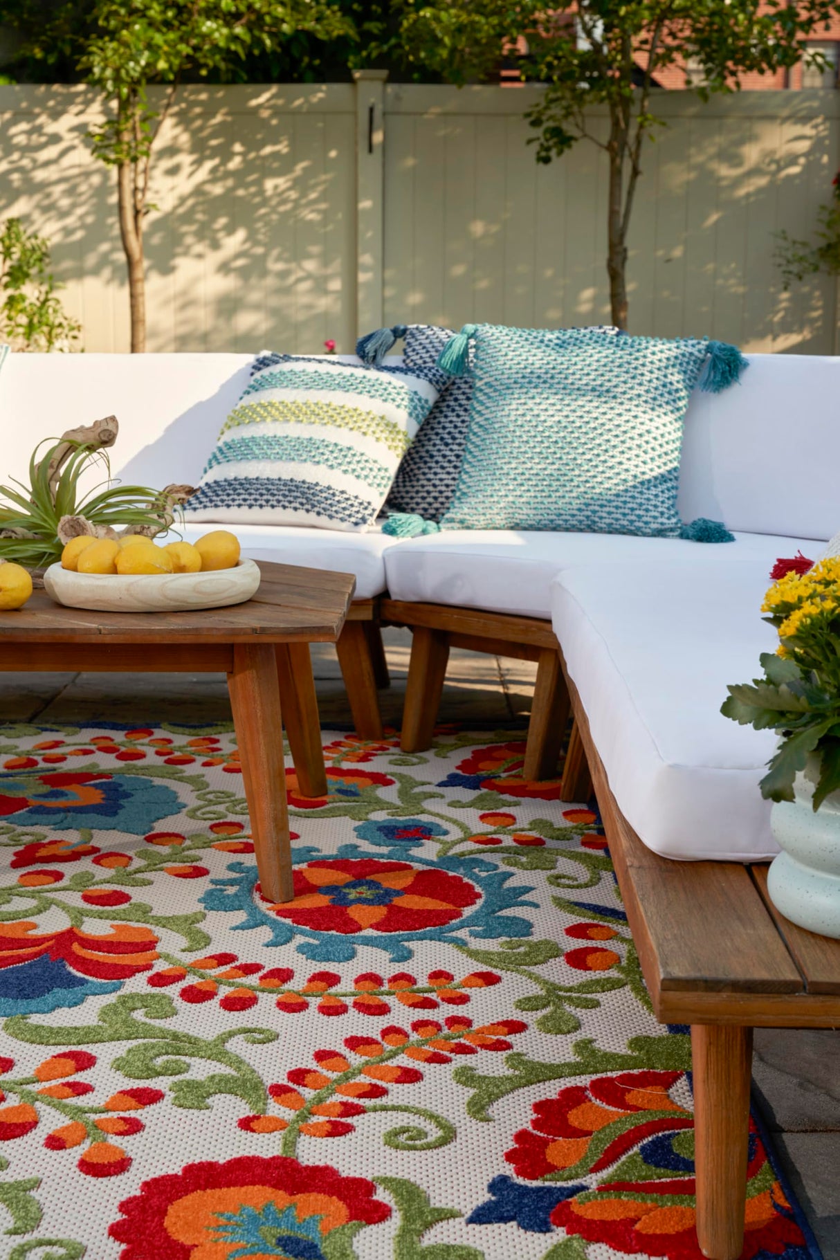 Nourison Home Aloha Indoor/Outdoor Multicolor 6' x 9' Area Rug, Easy Cleaning, Non Shedding, Bed Room, Living Room, Dining Room, Backyard, Deck, Patio (6x9) Nourison