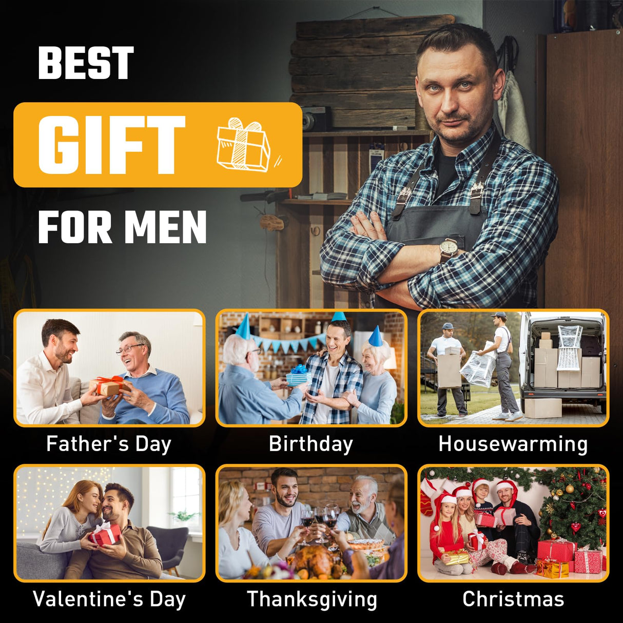 ZESEN Power Tool Organizer with Charging Station, Heavy Duty 3 Layer Drill Holder Wall Mount Garage Shelf Rack with 6 Outlet Power Strip, Tool Shelf with Hooks, Drill Bit Rack for Garage, Black ZESEN