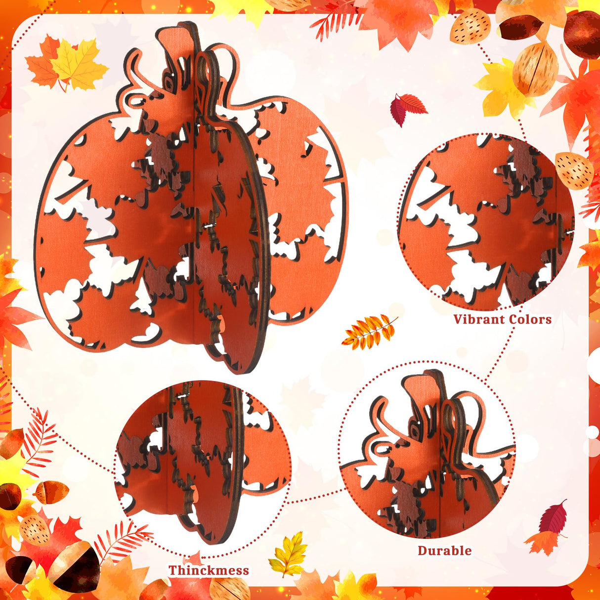 12 Pieces Fall Wooden Table Signs Pumpkin Wood Table Decor Autumn Tiered Tray Decor Thanksgiving Table Centerpieces Block Sign Farmhouse Fall Decorations for Home Party Decor Indoor Soaoo