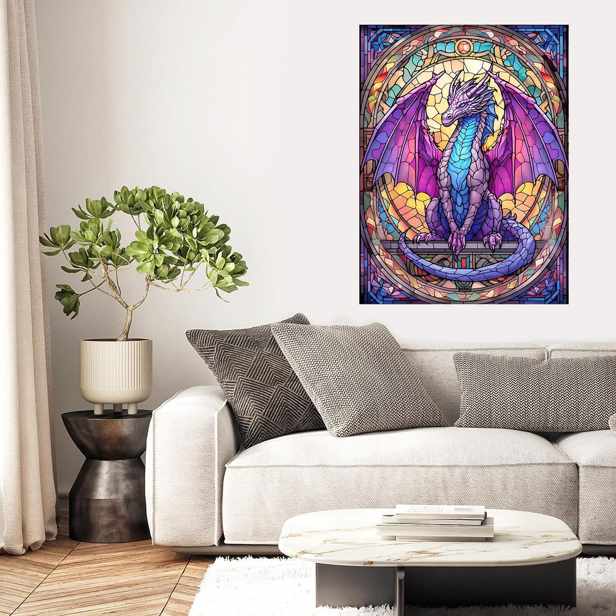 croshom Dragon Gem Art Kits for Adults, DIY Diamond Painting Kits for Gift Idea and Wall Decor 12x16in croshom