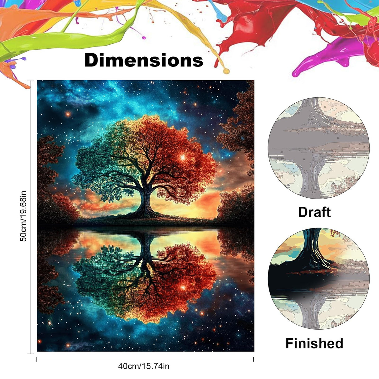 NEWENMO Tree of Life Paint by Numbers Kit for Adults, Tree of Life Paint by Numbers on Canvas Unframed, DIY Oil Painting Perfect for Beginner, Craft, Hobbies and Home Wall Decor 16x20 in NEWENMO