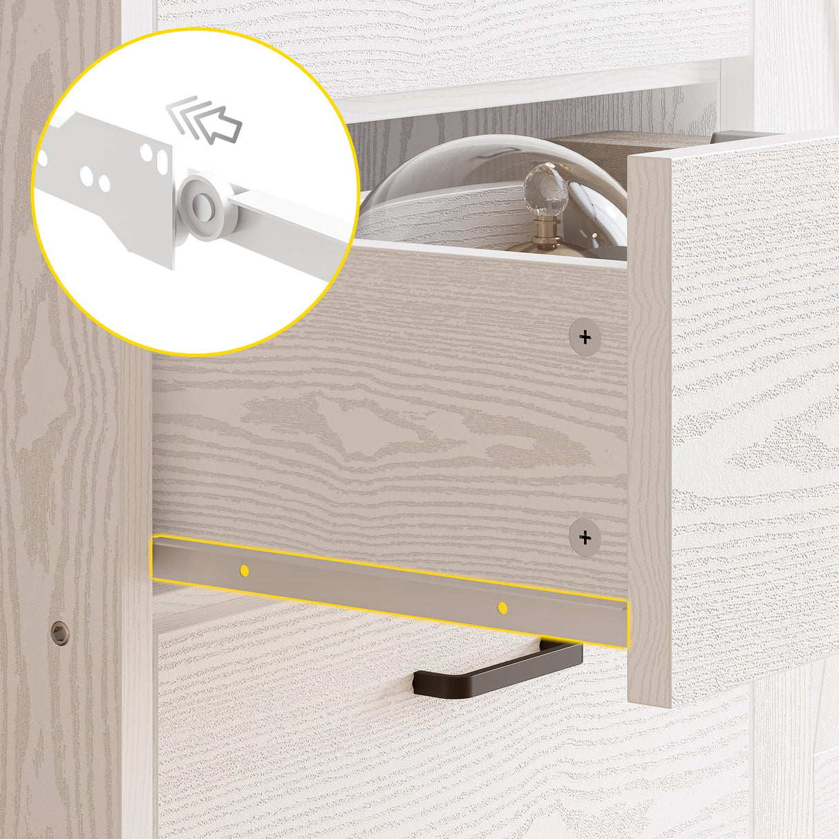 IRONCK Bookshelf with Door and 3 Drawers, 71in Tall Bookcase Shelf with 3-Tier Shelves, for Bedroom Living Room Entrance Hallway Home Office IRONCK