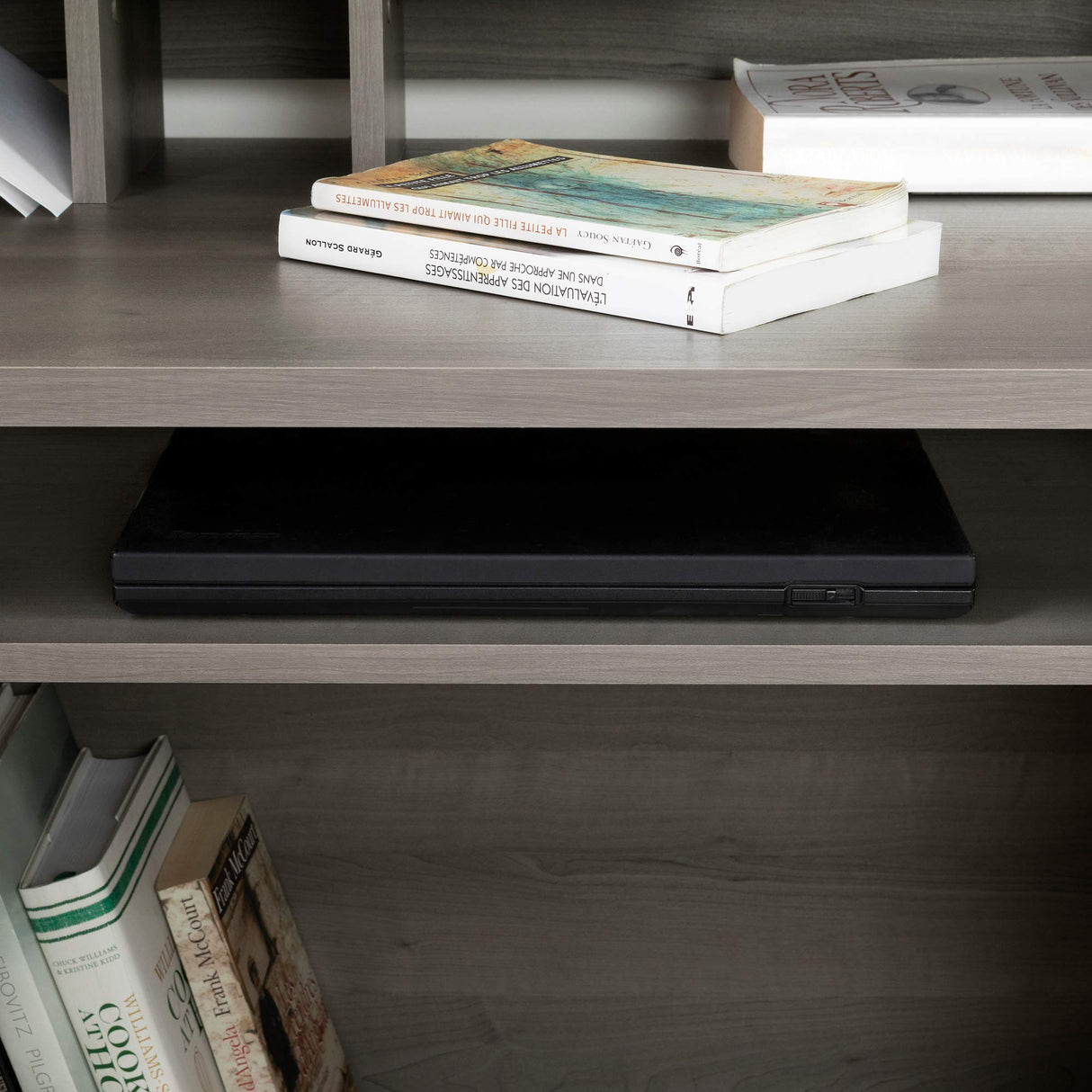 South Shore Versa Computer Desk with Hutch, Gray Maple South Shore