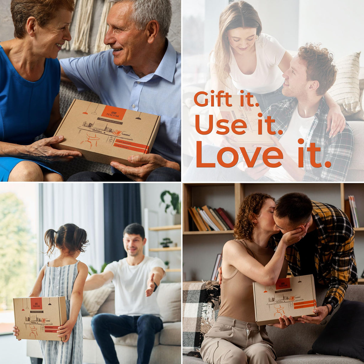 TESLYAR Wood Phone Docking Station with Drawer - Nightstand Organizer - Desk Organizer for Husband - Birthday Gifts for Men, Dad, Anniversary Idea, Key Holder Stand Watch & Accessories (Bourbon Brown) TESLYAR