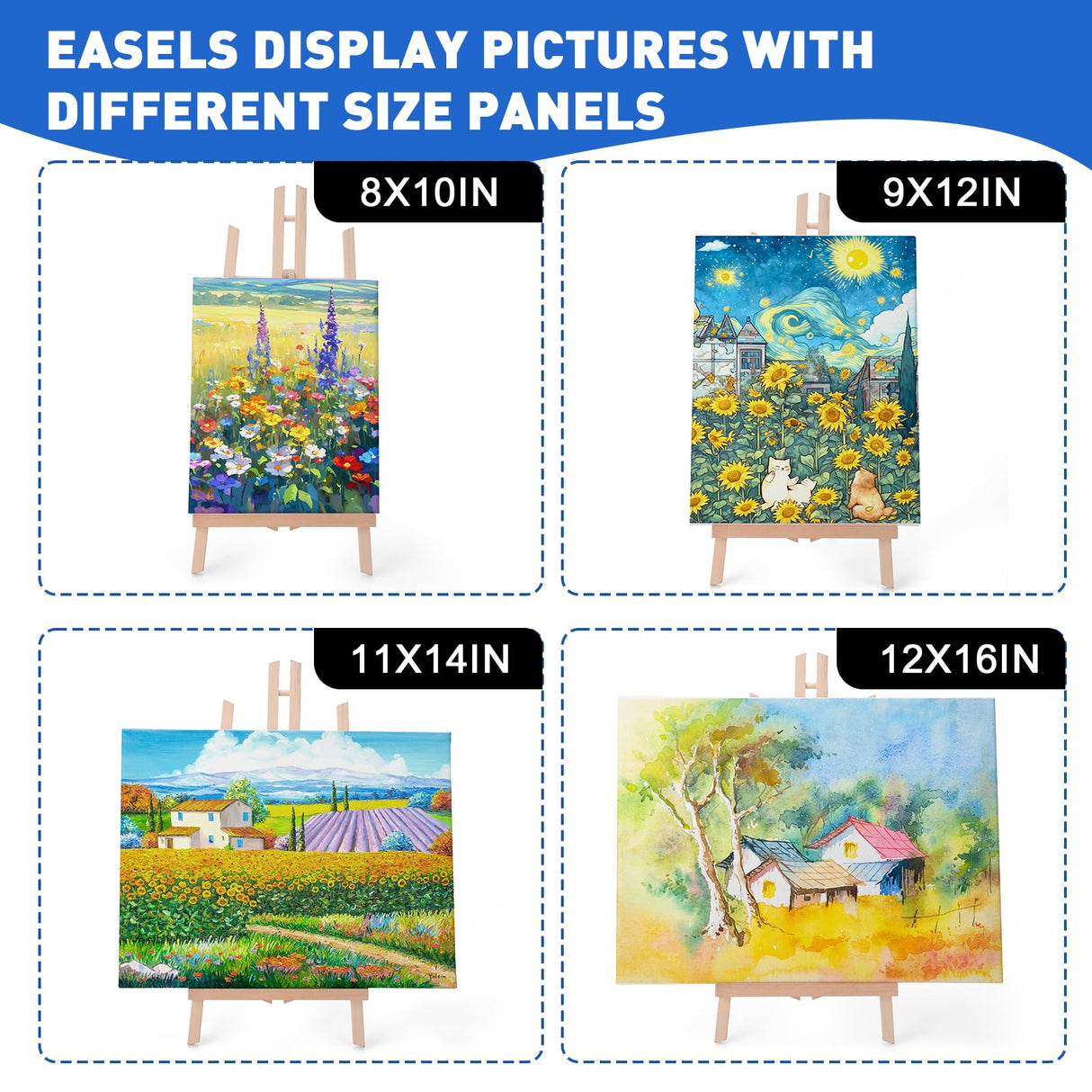 ESRICH 2pcs 17 Inch Tabletop Easels, Easel Stand for Painting,Tripod, Painting Party Easel, Kids Student Desktop Easel for Painting,Paint Easel for Canvas Painting ESRICH