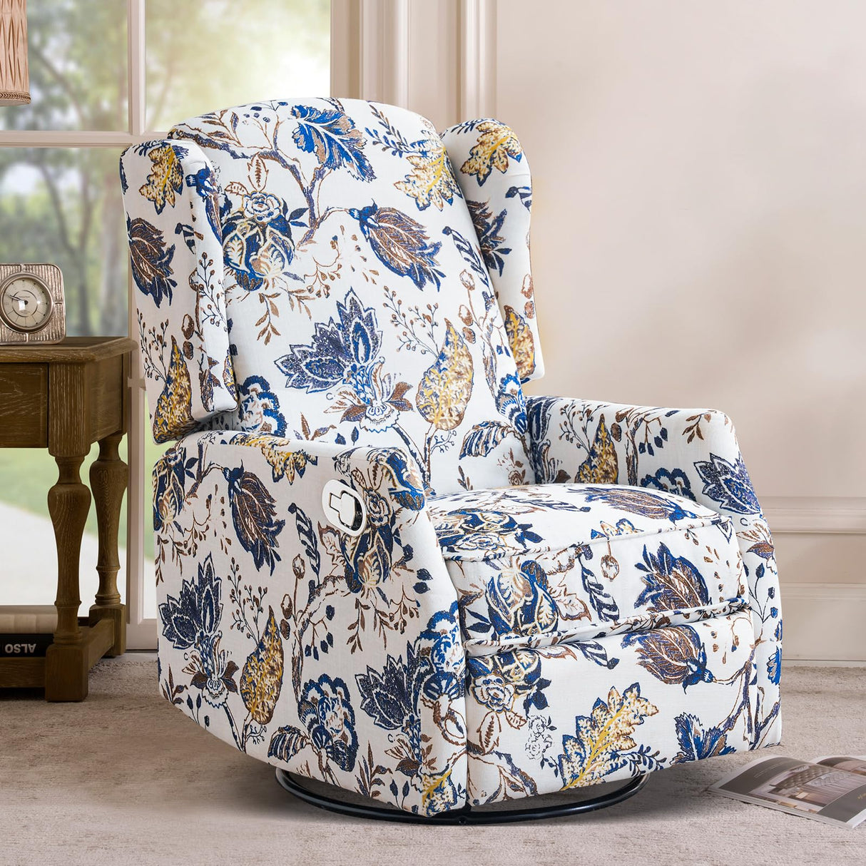 Consofa Swivel Rocker Recliner, Manual Rocker Recliner Chair for Adults, Glider Rocking Chair for Nursery with Padded Seat for Living Room, 360° Swivel Rocking Chair Small Recliners for Small Spaces Consofa