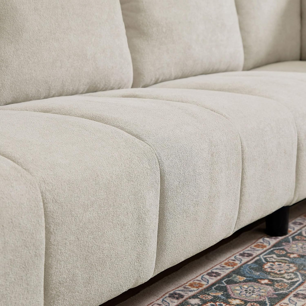 Jarenie Convertible Sectional Sofa Couch, 102" L Shaped Couch with Back Cushions, Modern Upholstered Fabric 6-Seat Reversible Sofa Set for Living Room, Apartment, Office, Beige Jarenie