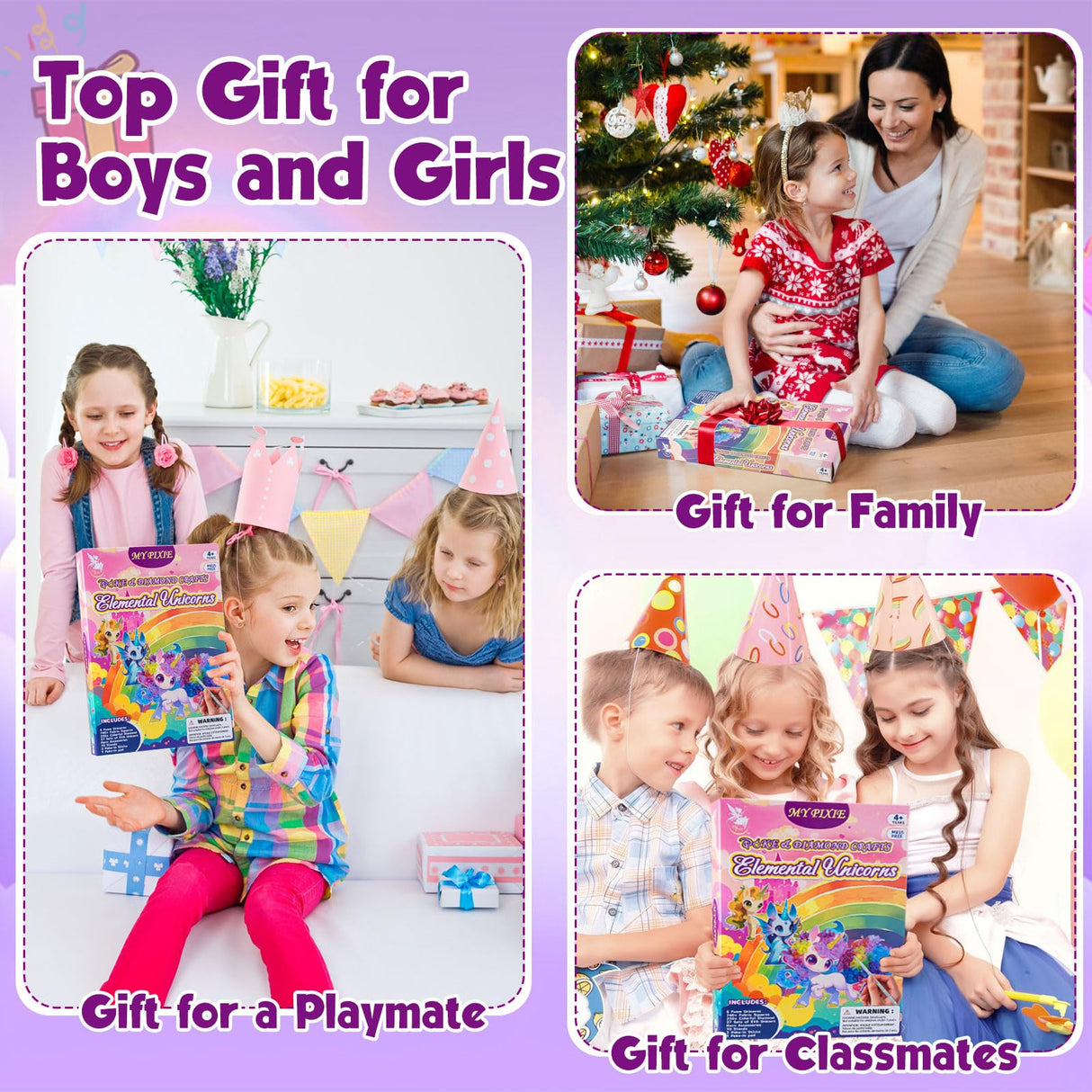 MyPixie Poke Art Kits for Girls, Arts and Crafts for Kids 4-8, DlY Creative Activity Toys, Birthday Gifts for Girls 4 5 6 7 8 9 10(Unicorn) MyPixie