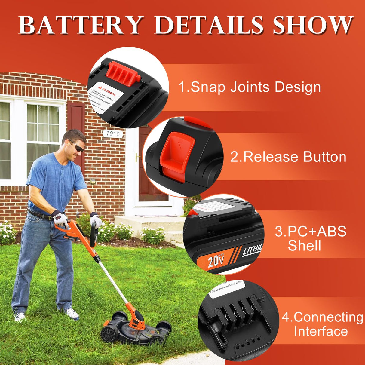 2 Packs 3.5Ah 20v Replacement Battery for Black&Decker Lithium-ion Battery Compatible with Black and Decker & Stanley & Porter Cable 20-Volt Battery Cordless Power Tools Touyeet