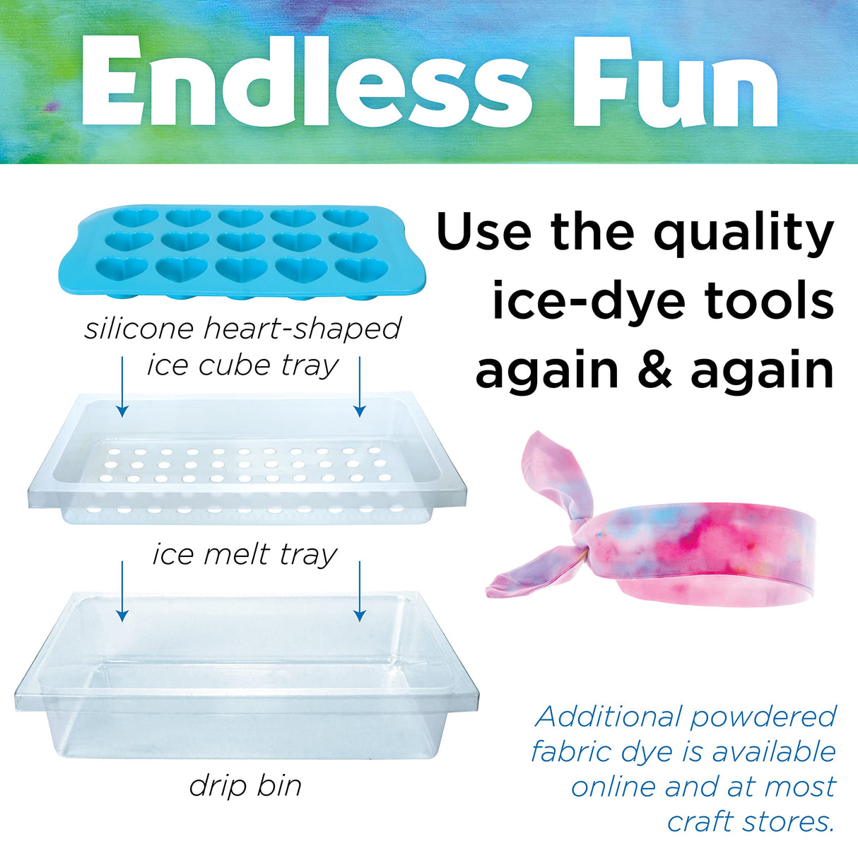 Creativity for Kids Ice Dye Headbands Craft Kit - Create 5 DIY Tie Dye Headbands, Arts and Craft Tie Dye Kit, Gifts for Kids Age 7, 8-12+ Creativity for Kids