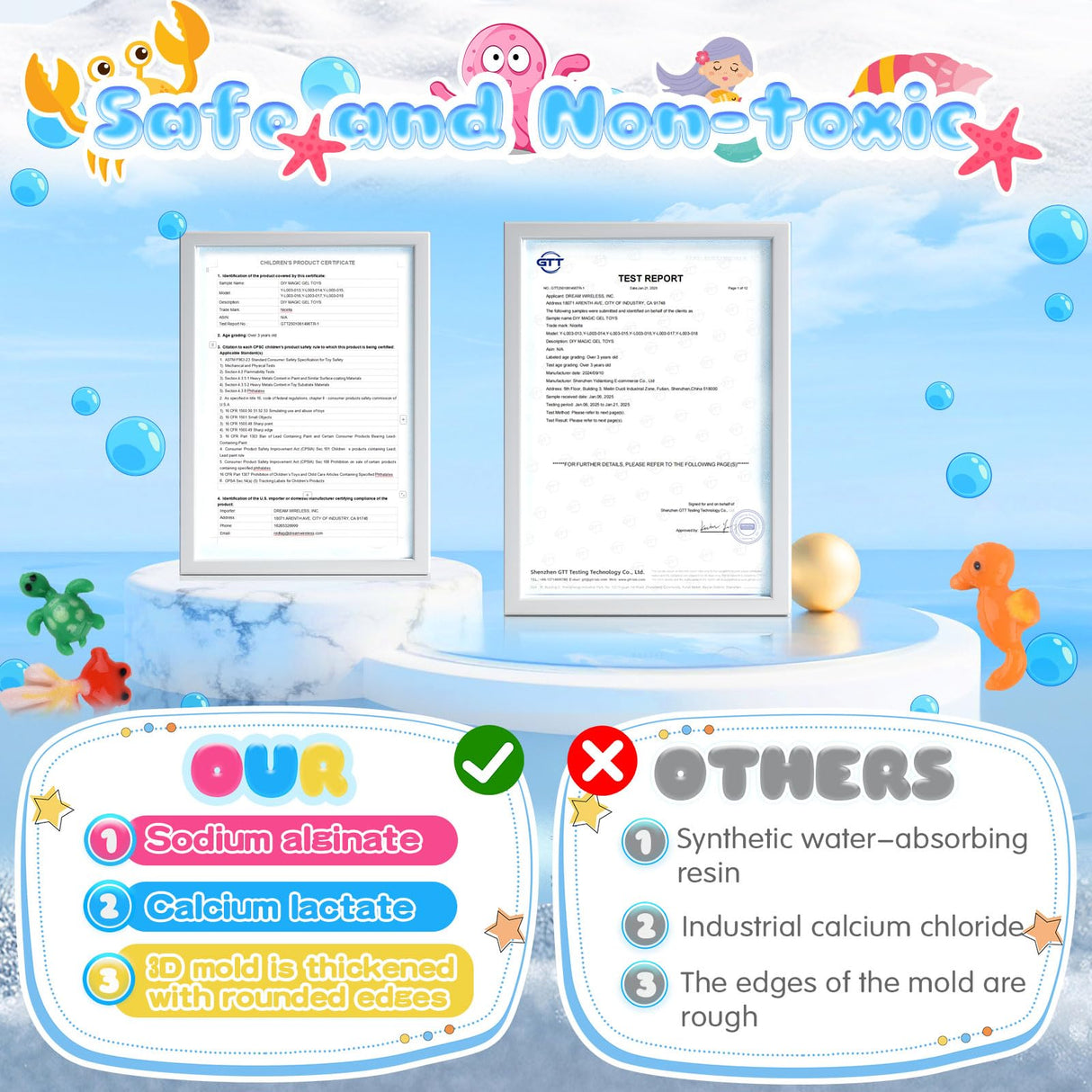 Magic Gel Water Elf Toy Kit, Squishy Making Kit for Kids with 20PCS Aqua Fairy Water Gels & Animal Mold, Gift for Christmas, Easter, Birthday, New Year, Creative Art Craft Girls 3-9 Year Old (60ml) Nicella