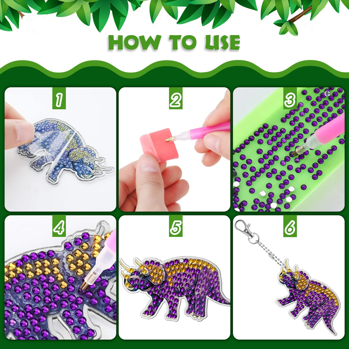 MTLEE 8 Pcs Diamond Art Keychains Kids Arts and Crafts 5D Diamond Art Kits Gem Keychains for Boys Girls Ages 8-12 DIY Gift Birthday Party(Ocean Style) MTLEE