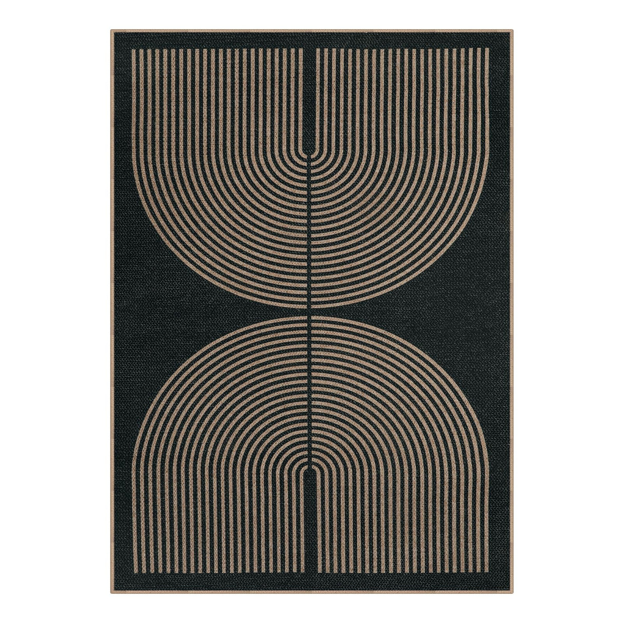 Lahome Modern Rainbow Easy Jute Carpet, Washable 5x7 Area Rugs for Living Room Patio Black Farmhouse Indoor Outdoor Rugs, Contemporary Natural Non Slip Floor Carpet for Office RV Backyard Lahome