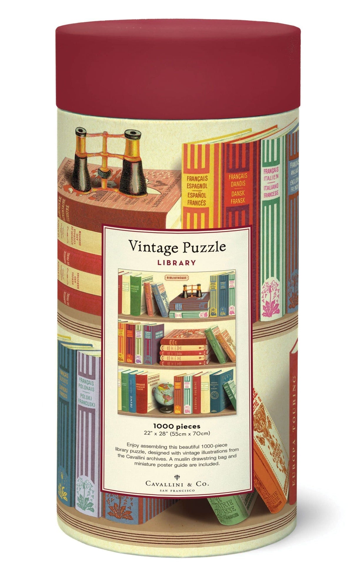 Cavallini 1000 Piece Puzzle, Library Books (PZL/Book) Cavallini