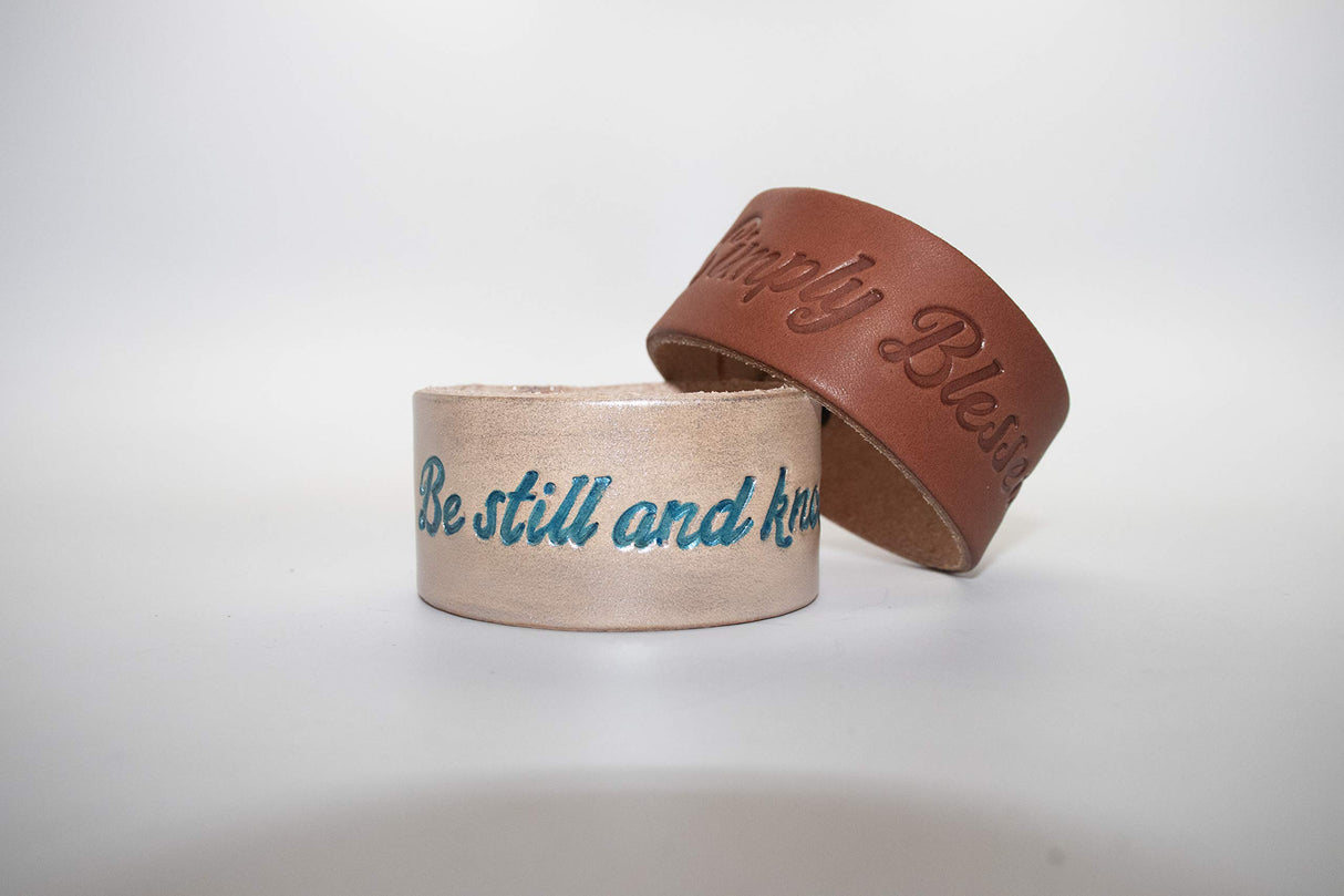 Realeather Solid Natural Veg Tan Leather Bracelet, Natural, Pack Of 8 US Realeather