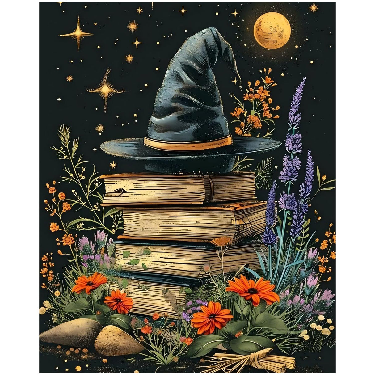 CRZMODE Halloween Paint by Numbers Kit for Adults, Book Paint by Numbers for Adults, Acrylic Painting Crafts for Home Decor Gift (16x20inch) CRZMODE