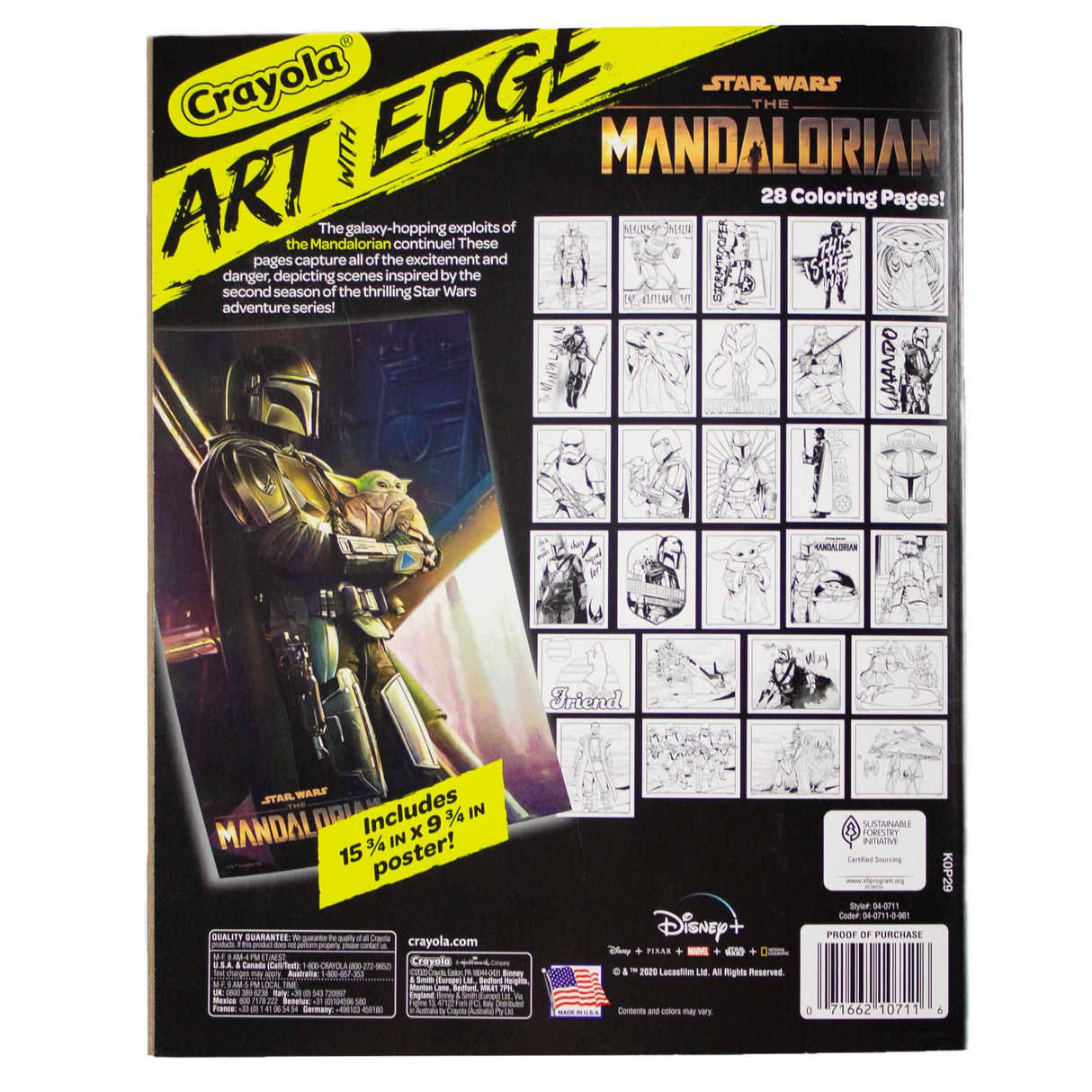Crayola Mandalorian Coloring Book with Poster, Baby Yoda Featured, Styles Vary, 28 Pages Crayola