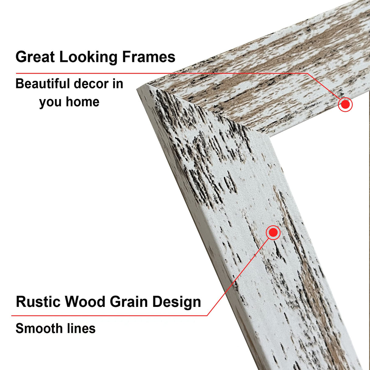 SESEAT 8x10 Picture Frame Rustic Distressed White, Display Pictures for Wall and Tabletop, 1 Pack SESEAT