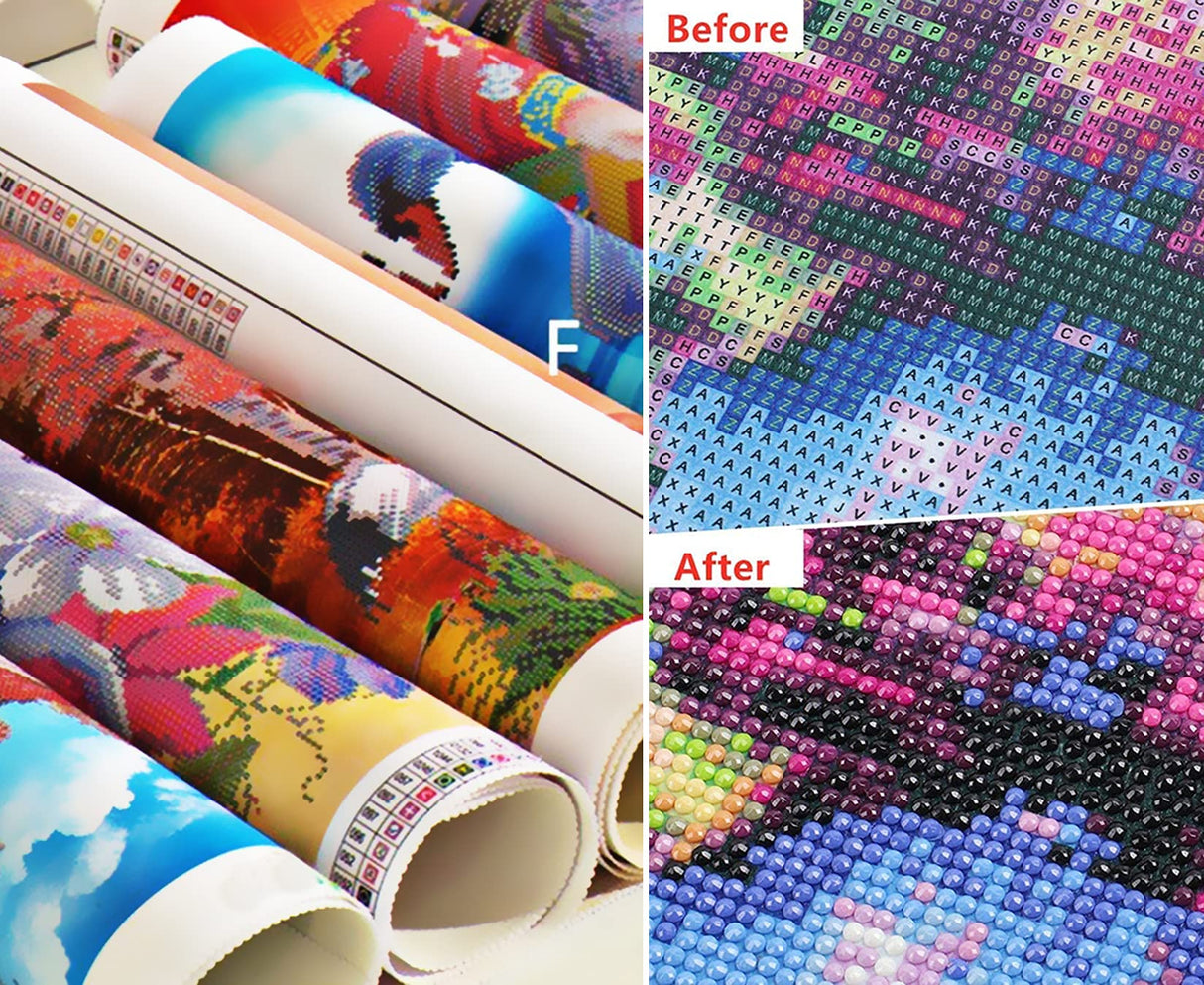 Puraikcmi 5D DIY Diamond Art Painting Yorkie Yorkshire Terrier Dog 16X16 inches Full Round Drill Rhinestone Embroidery for Wall Decoration Puraikcmi