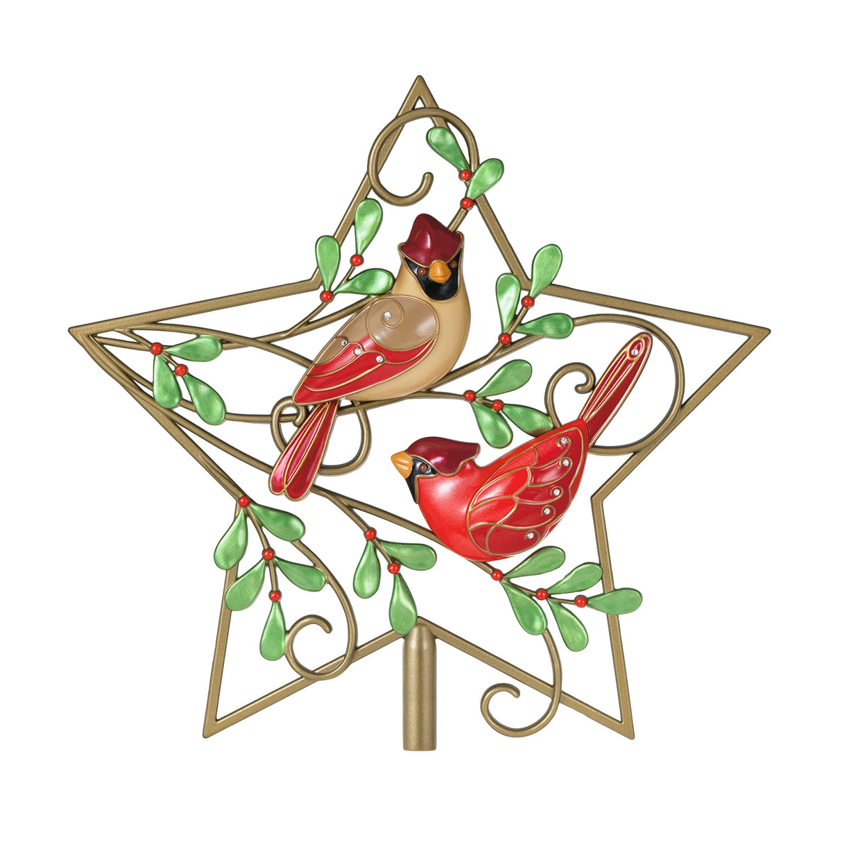 Hallmark Keepsake 2022, Cardinal Couple Metal Christmas Tree Topper Hallmark Keepsake