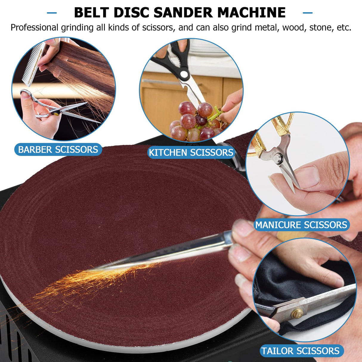 MXBAOHENG Mini Disc Sander 6-Inch, Multifunctional Belt Sander 1.2-Inch by 15-Inch, for Wood Crafts Metal Stone Grinding, Small Spindle Sander MXBAOHENG