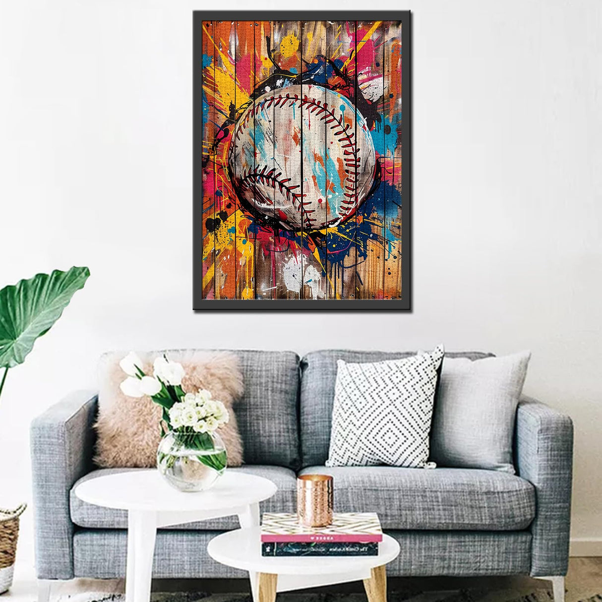 Jigsaw Puzzles 1000 Pieces for Adults-Baseball Sports Banksy Hardboard Puzzle-Challenging Puzzle Perfect for Game Nights-DIY Home Wall Decor-Art Puzzles-Ball Graffiti Street Art 27" x 20" Tucocoo