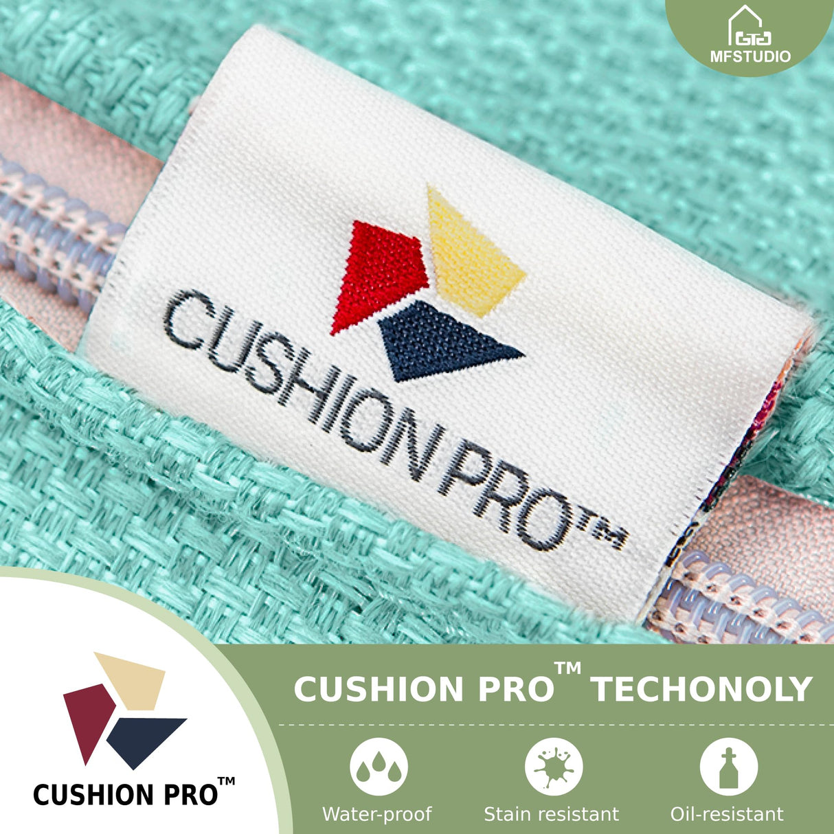 MFSTUDIO 11 Piece Extra Large Wicker Patio Furniture Set, All-Weather PE Rattan Half-Moon Curved Outdoor Sectional Sofa, Patio Conversation Set with 56" Fire Pit Table for Backyard(Aqua Blue Cushion) MFSTUDIO