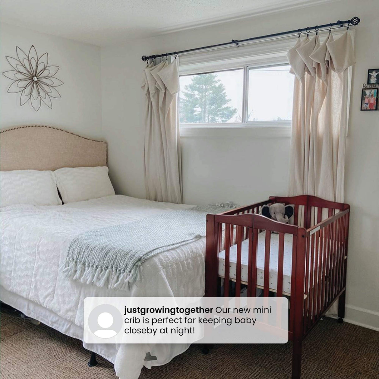 Delta Children Folding Portable Mini Baby Crib with 1.5-inch Mattress - Greenguard Gold Certified, White Delta Children