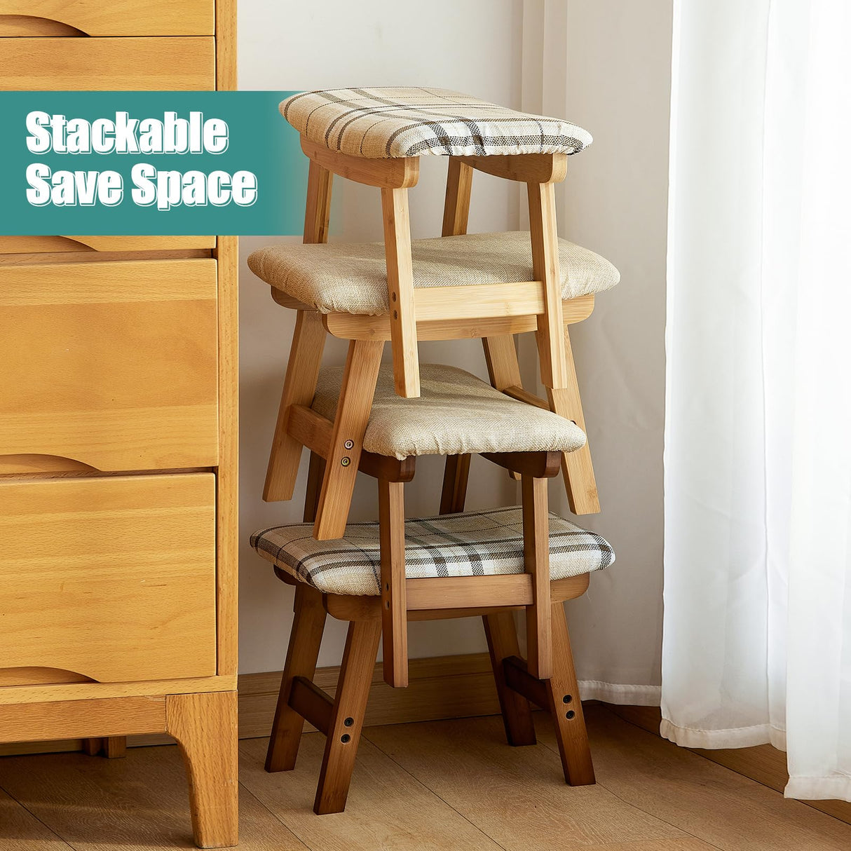 viewcare Foot Stools Ottoman, Small Soft Footrest Ottoman with Wood Legs, Sofa Footrest Extra Seating for Living Room Entryway Office viewcare