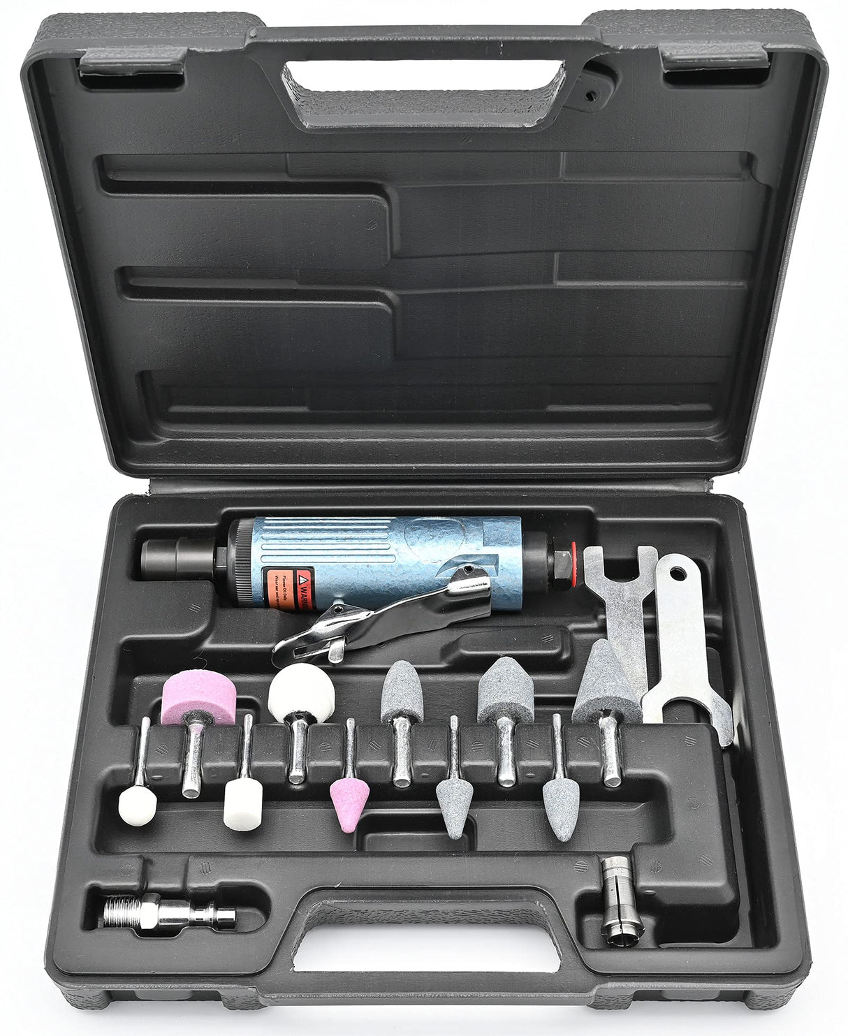 Air Die Grinder Kit With 1/4 and 1/8 inch Collets, Pneumatic Grinder Include 10 Pcs Die Grinder Attachments, Air Grinder Tool 25000 RPM By Bowd BOWD