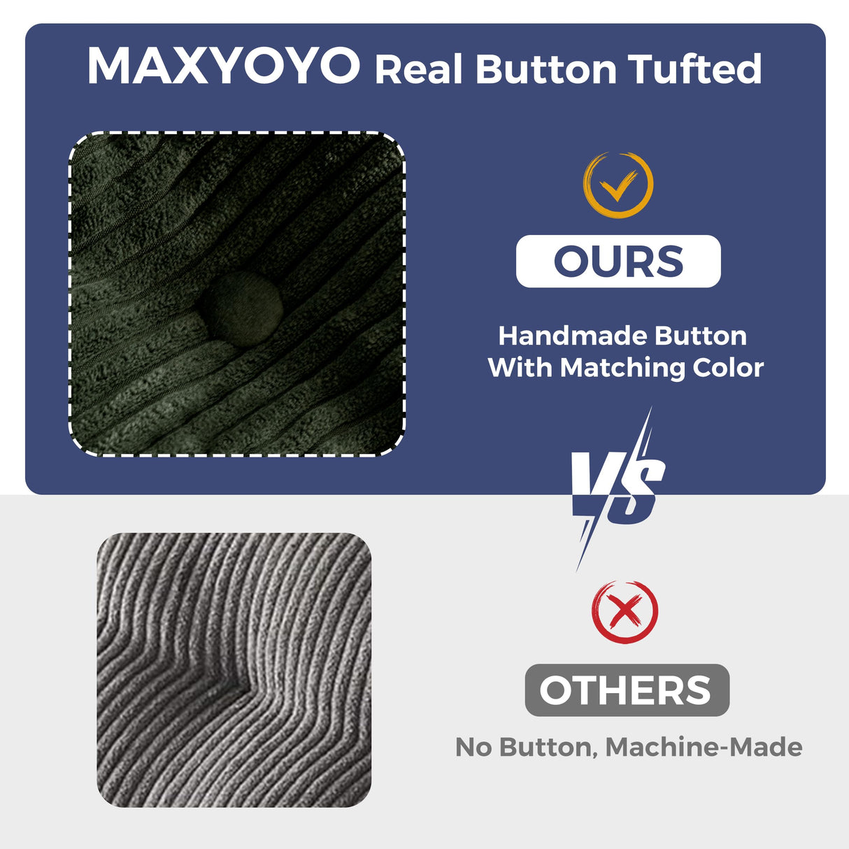 MAXYOYO Bean Bag Chair for Adults, Upholstered Floor Sofa with Armrests, Loveseat Boneless Couch with Tufted Cushion & Backrest, Sofa in A Box, Large Bean Bag Couch for Bedroom Living Room, Green MAXYOYO