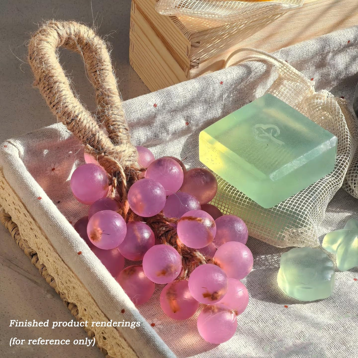 DIY Grape Soap Making Kit for Beginners, Complete Handmade Craft Set with Molds, Jute Rope, Mica Powder, Natural Soap Base & Tools Home Decor, Gift Ready CASADE11